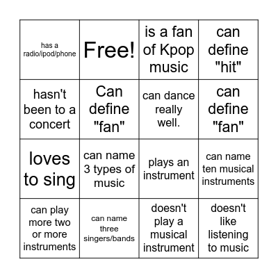 FIND SOMEONE WHO.... Bingo Card