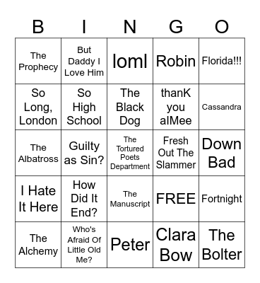 TS TTPD BINGO Card