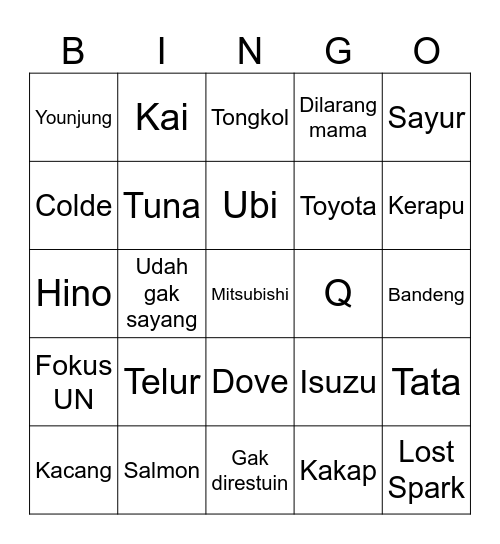 El's bingo 🙈 Bingo Card