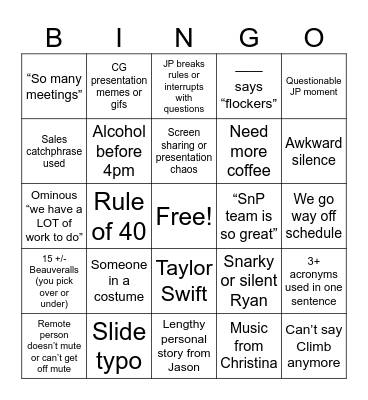 Flock 2024 Bingo Card