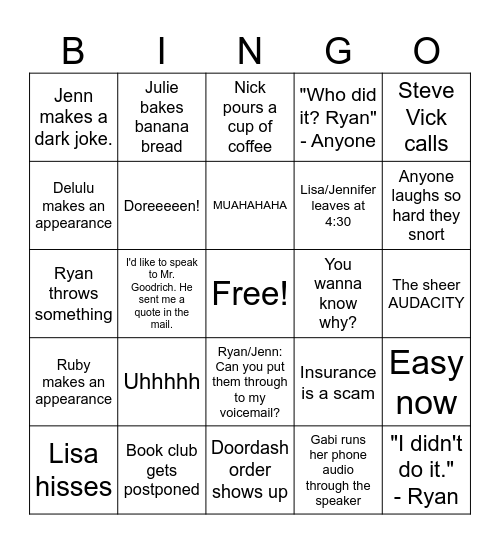 GWI OFFICE BINGO Card