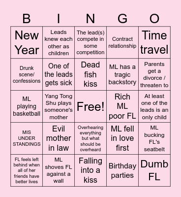 Modern C-Drama Bingo Card