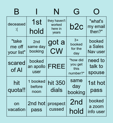 Can only mark one box at a time, no double hitting Bingo Card