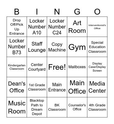 New Wacousta Bingo Card