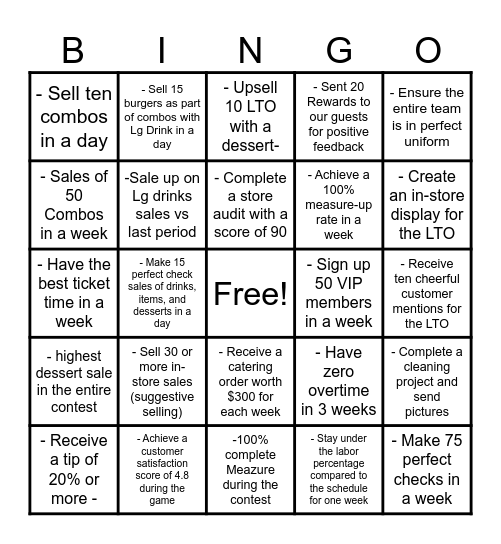 PINCHO Bingo Card