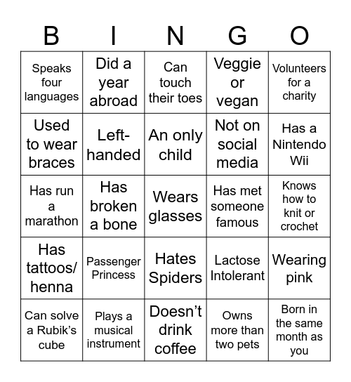 PICNIC BINGO Card