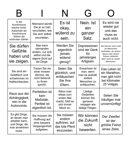 Psycho Bingo Card