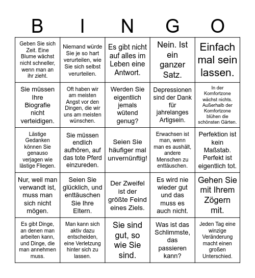 Psycho Bingo Card