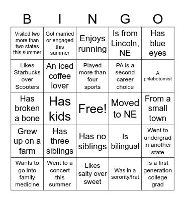 Find someone who... Bingo Card