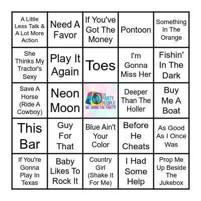 The Party People Music Bingo Card