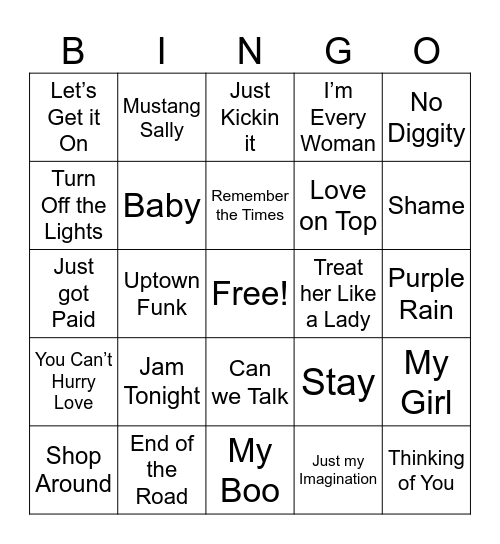 M U S I C Bingo Card