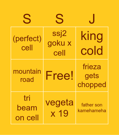 SZ trailer Bingo Card