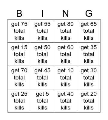 Fortnite challanges Bingo Card