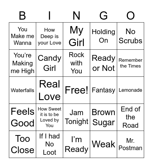 M U S I C Bingo Card