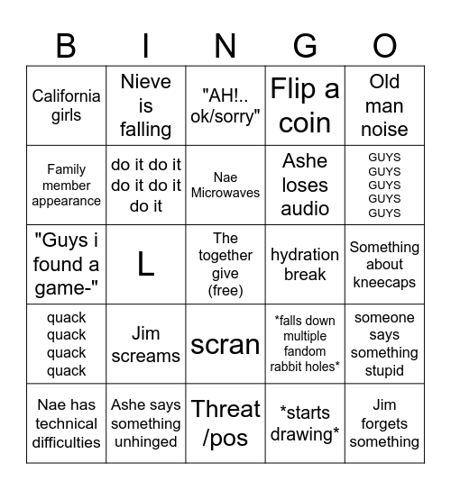 Convenience Bingo Card