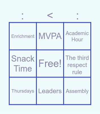 PrimeTime Bingo Card