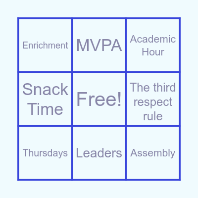 PrimeTime Bingo Card