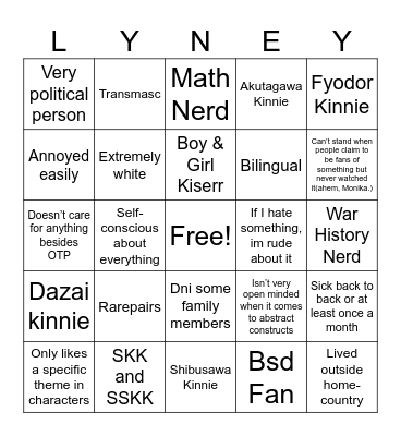 .6:6:):):(:.@.),): Bingo Card