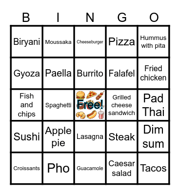 Food! Bingo Card