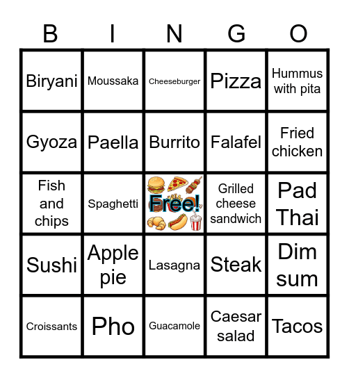 Food! Bingo Card