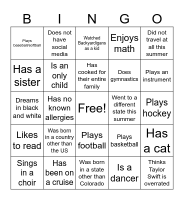 Andersen Fall 24 Get to Know You Bingo Card