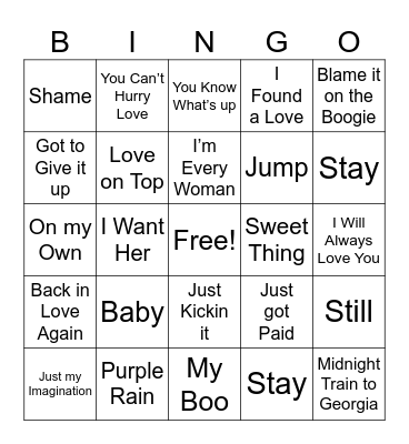 M U S I C Bingo Card
