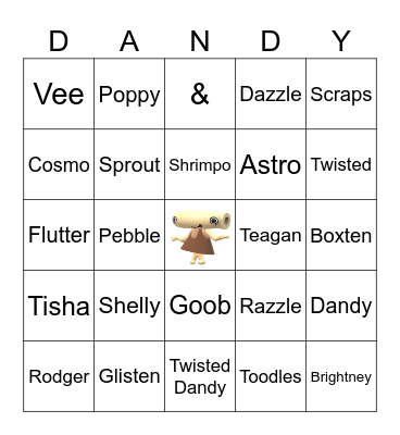 A harvest of characters you have Bingo Card