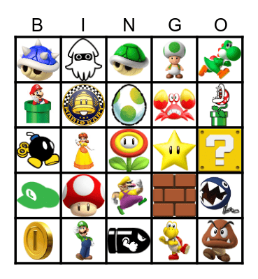 SUPER MARIO Bingo Card