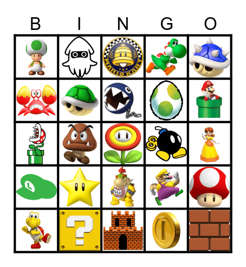 SUPER MARIO BROS Bingo Card