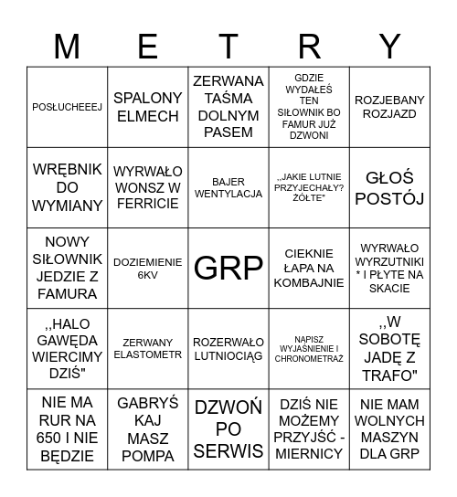 Bingo GG-2 SZ Bingo Card