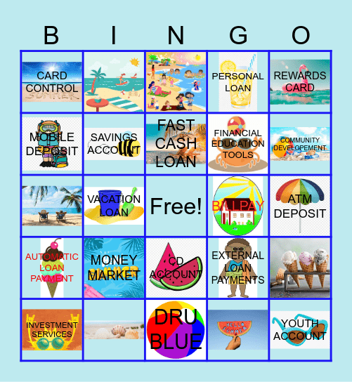 Summer Images Bingo Card