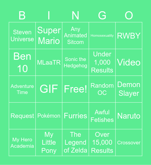 R34 Bingo Card