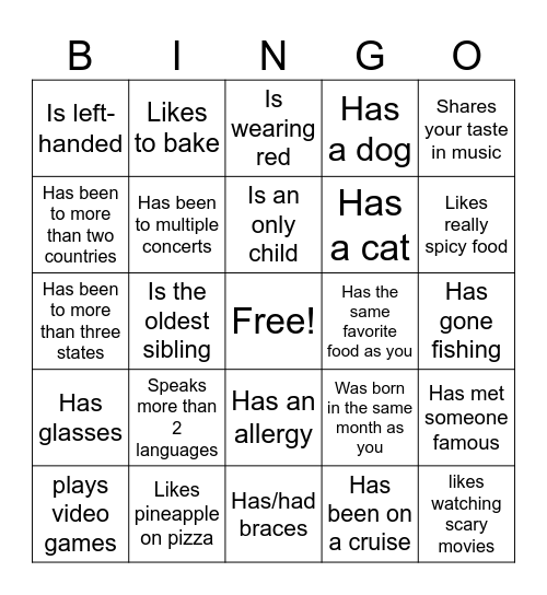 Icebreaker Bingo: Find Someone Who Bingo Card