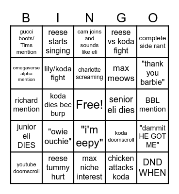 ART STREAM BINGO Card