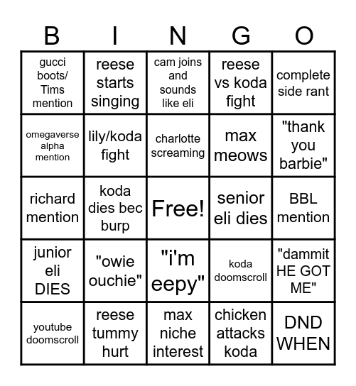 ART STREAM BINGO Card