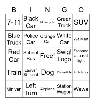 Mavs Convocation Bus Bingo Card