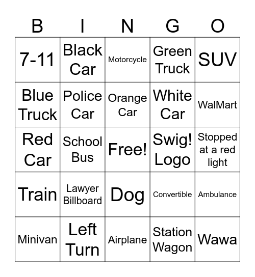 Mavs Convocation Bus Bingo Card