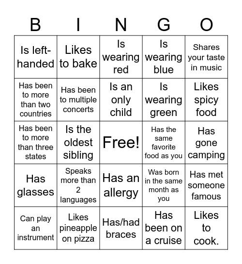 Icebreaker Bingo: Find Someone Who Bingo Card