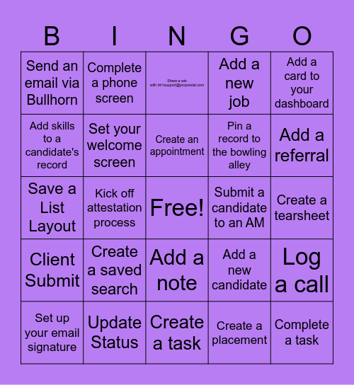 Bullhorn Bingo Card