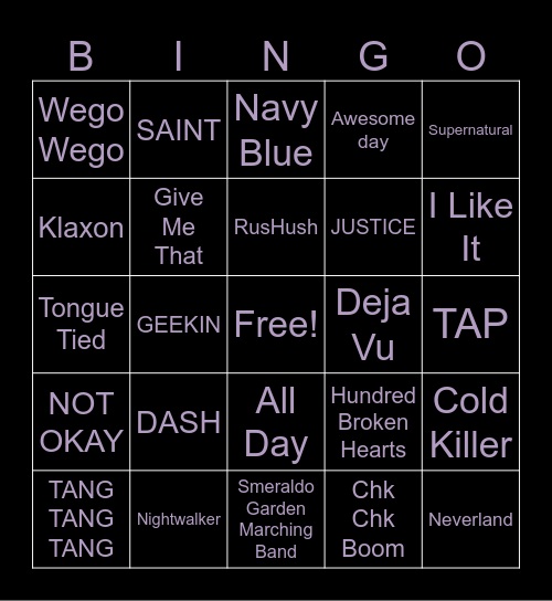 Guess the theme (or don't)! Bingo Card