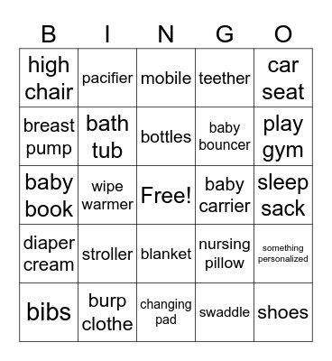 Locally Grown Baby Bingo Card