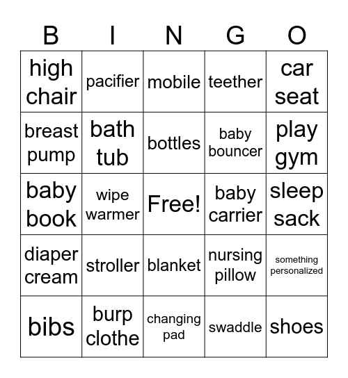 Locally Grown Baby Bingo Card