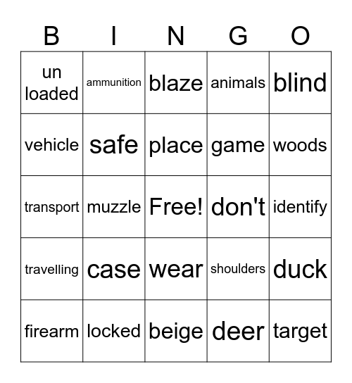 August 13 Bingo Card