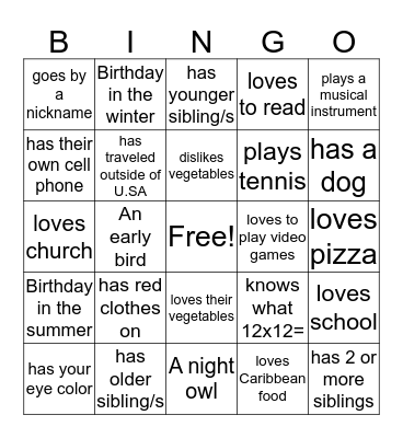 Heirs to the King Bingo Card