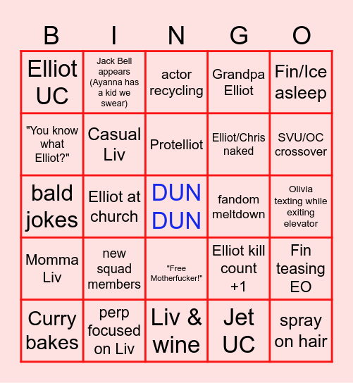 Season 26/5 Bingo Card