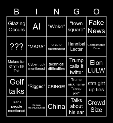 trump x elon Bingo Card