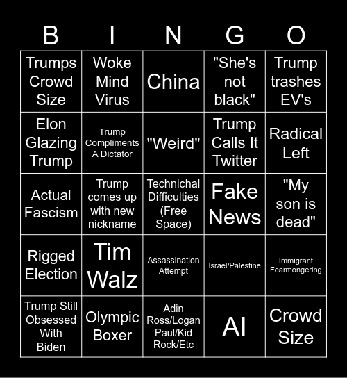 Nightmare Blunt Rotation Bingo Card