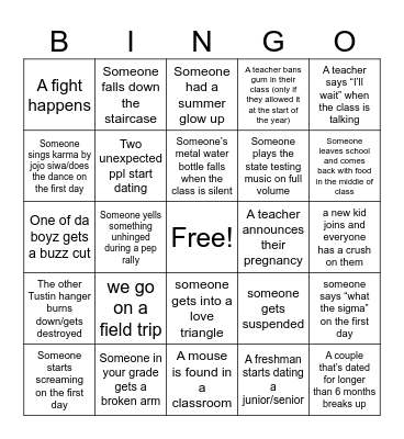 LMA 2024-25 school year Bingo Card