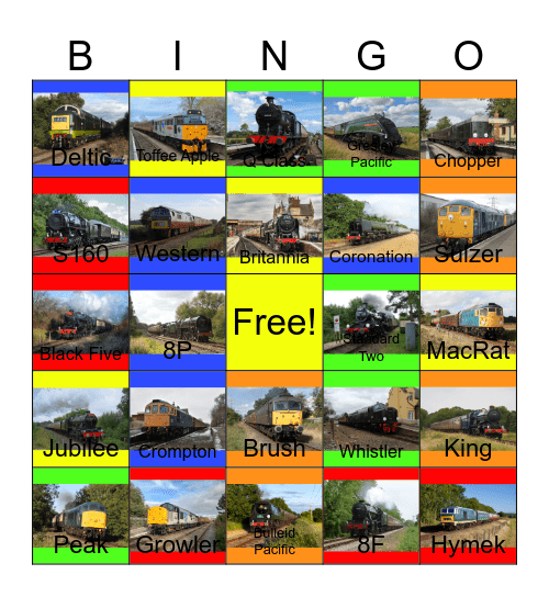 The Nene Valley and the Mid Norfolk Railways Bingo Card