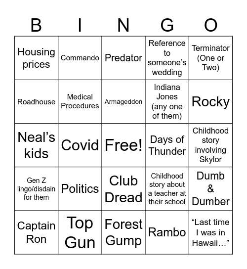 Max & Tom Conversation Bingo Card